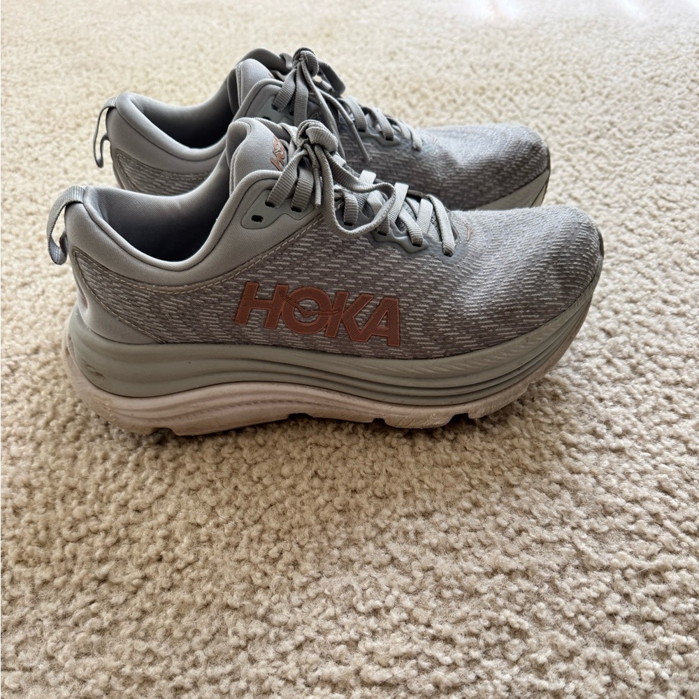 Hoka Gray and Brown Athletic Shoes